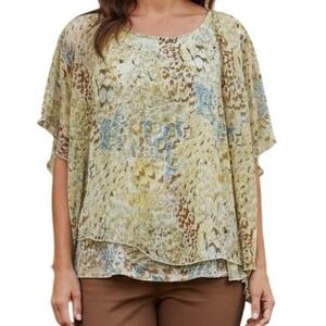 ANTHROPOLOGIE TINY Tank With Silk Chiffon One Side Cape ‎ NWT $88 Size  XS